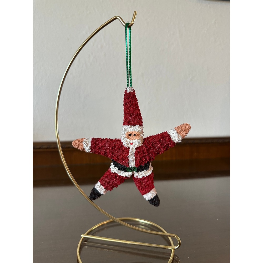 Santa Claus Starfish Christmas Ornament Coastal Nautical Beach Holiday Decor 4.5